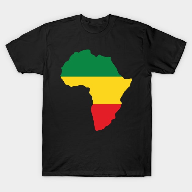 Green, Gold (Yellow) & Red Africa Flag T-Shirt by forgottentongues